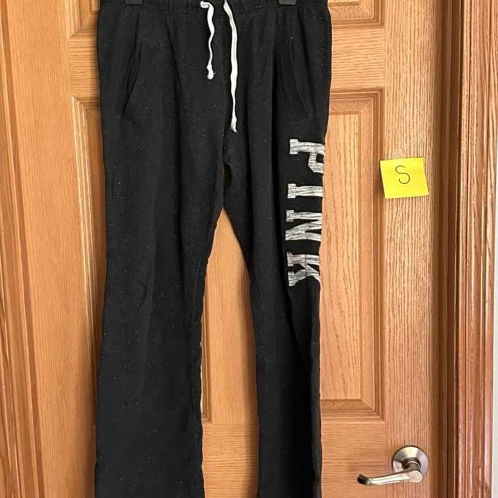 PINK Victoria's Secret Black Sweatpants with Logo